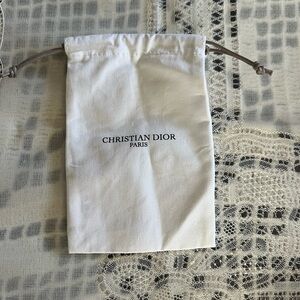 Christian Dior White Drawstring Pouch
